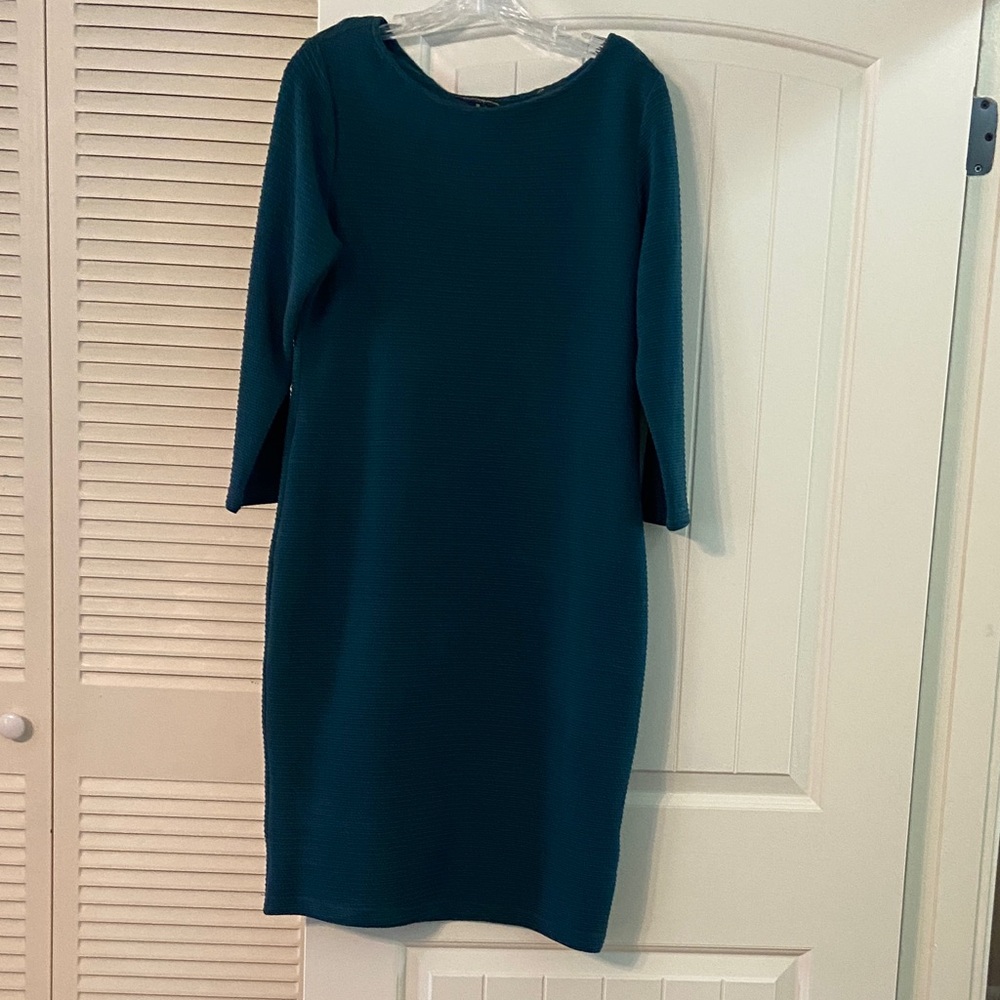 Sharagano Teal Long Sleeve Dress
